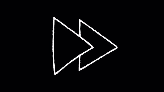 Hand Drawn Fast Forward Symbol Animation Loop.