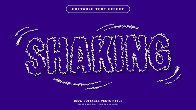 Vector Editable scribble text effect Kids typography graphic style on purple background