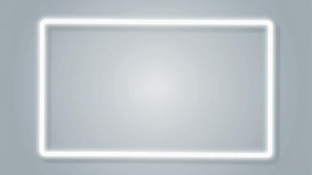 Glowing White Rectangle Frame Gray Minimal Background