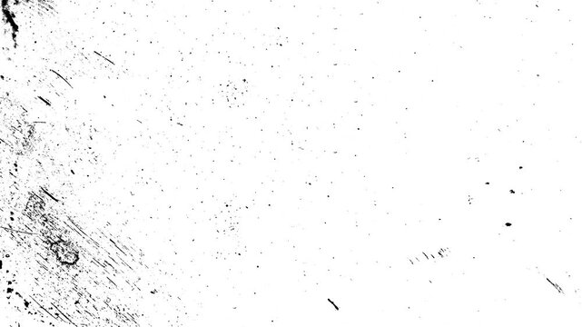 Vintage film grain texture loop suitable.Animated white grunge background with black scratches, dust, and grit.Video effect 4k resolution