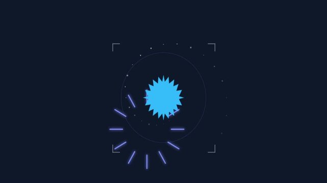 Solar energy icon animation glowing golden rays on transparent background for clean power branding