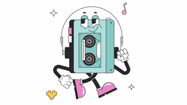 Music Player Retro Animation Alpha Channel