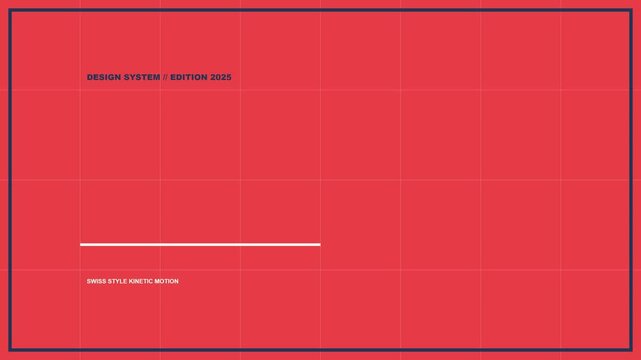 Animated swiss style digital design system showing bold typography numbers with rhythmic grid layout for creative motion video production projects
