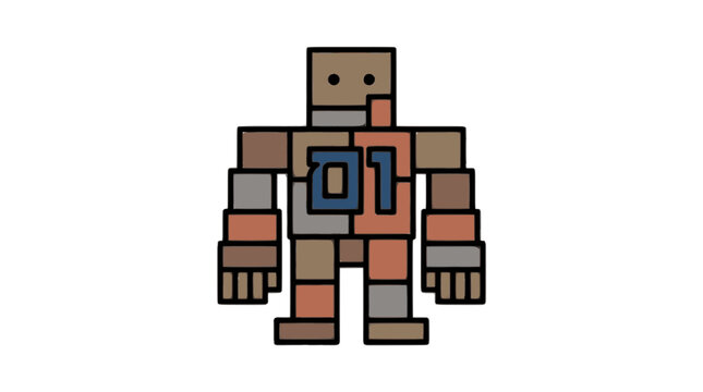 Golem flat vector illustration icon