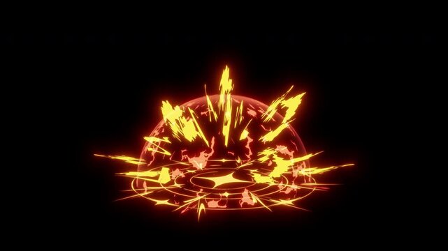 地面で爆発した時の炎の衝撃波のようなインパクトのある透過アニメエフェクト3種類