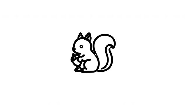 Minimalist squirrel line art icons appearing in a grid layout