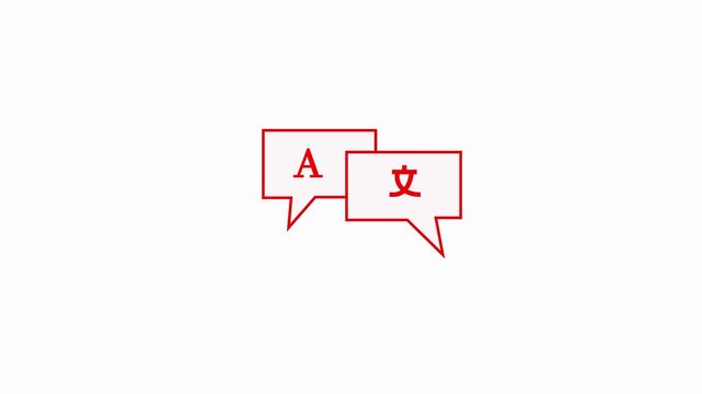Translation Service Icon for International Communication Language Translation and International Communication Concept 4k video,