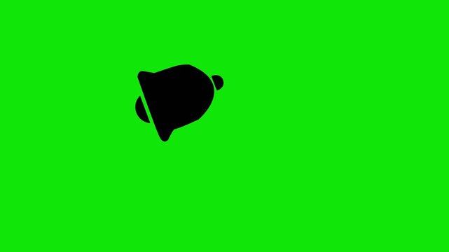 Notification Bell Icon Animation on Green Screen Background Alarm Bell Notification Motion Graphic with Chroma Key 4k Video,