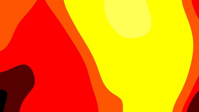 Abstract vibrant red and yellow liquid pop art background with heat map topography lines