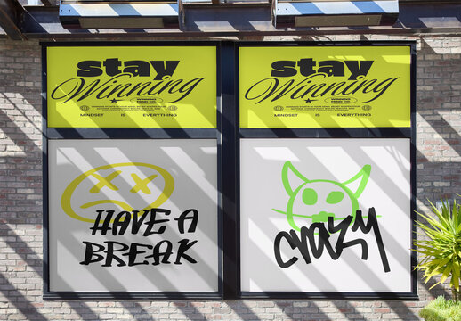 Storefront View in Los Angeles. PSD mockup template
