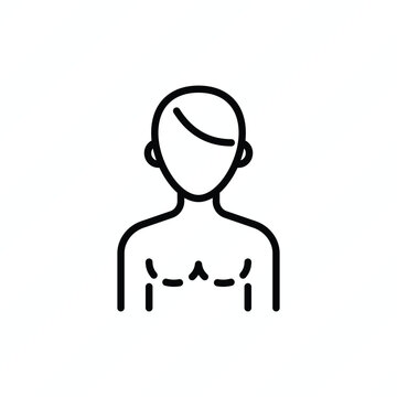 Gynecomastia thin line icon. Plastic surgery for men. Vector illustration.