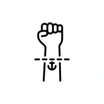 Removal tattoo from wrist thin line icon. Cosmetology procedure. Vector illustration.