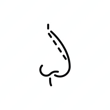 Rhinoplasty thin line icon. Nasal correction by plastic surgery. Vector illustration.