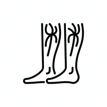 Varicose vein treatment thin line icon. Plastic surgery. Vector illustration. 