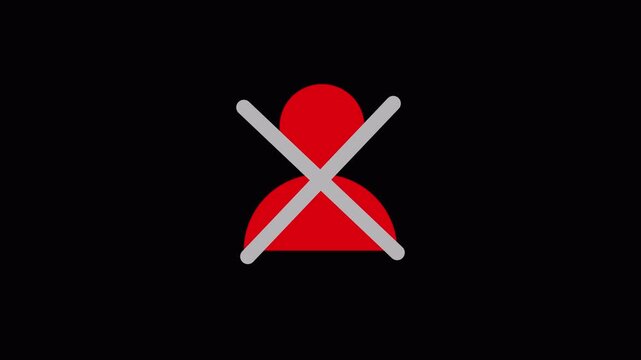  User profile blocked animation. Access Denied User Profile motion graphics. Security and Login Errors prohibition sign 4k video with alpha channel.