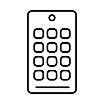 IoT remote control and keypad outline icon