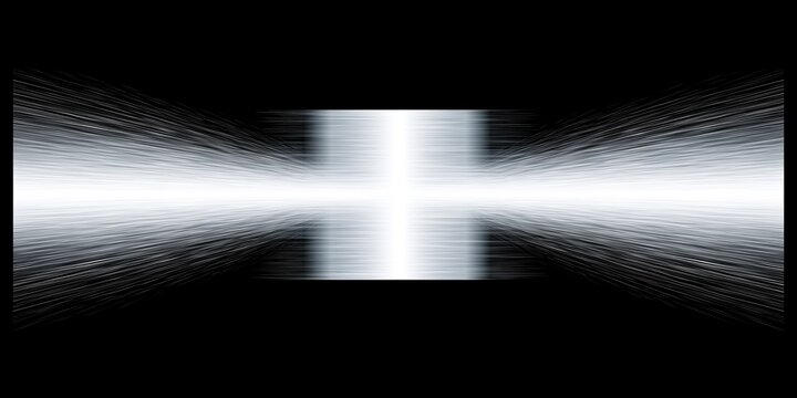 Glowing white geometric light cross on black with radiant symmetry, high contrast and futuristic abstract energy for branding and digital design.

