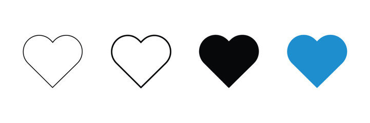 Obraz premium Heart icon, love symbol, simple pictogram, like, favorite, romance, care, health, relationship, emotion, social media reaction, affection, appreciation, vector design, EPS.