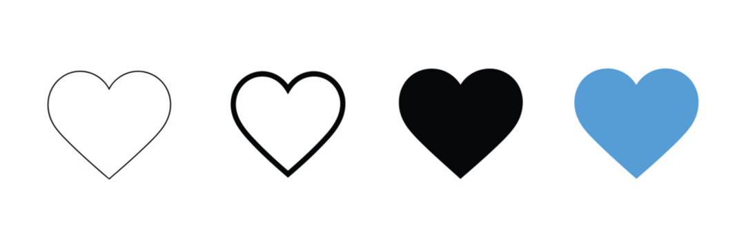 Heart icon, love symbol, simple pictogram, like, favorite, romance, care, health, relationship, emotion, social media reaction, affection, appreciation, vector design, EPS.