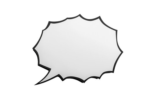 Blank comic burst speech bubble with pointed tail