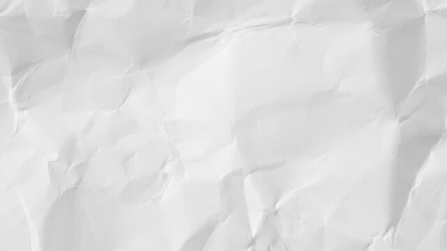 4K animated crumpled white paper texture background loop. Stop motion video effect for creative design.