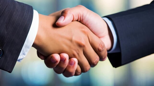 selective focus business handshake agreement between partners