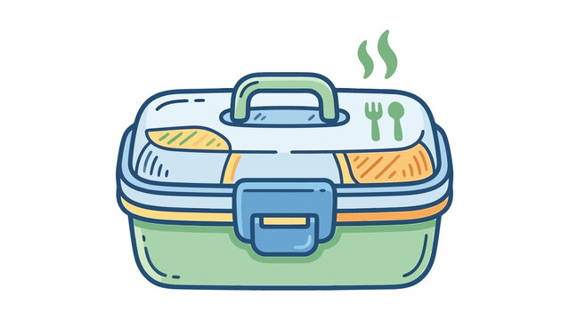 Hand Drawn Lunch Box Vector Illustration