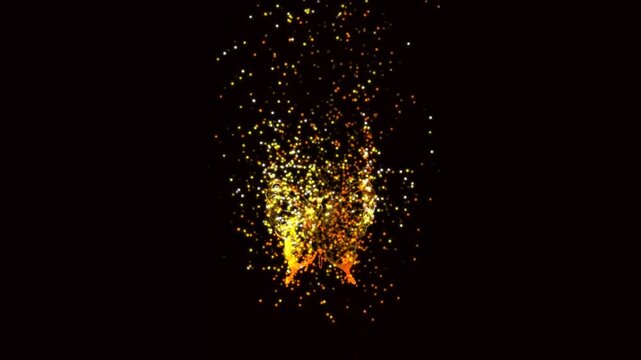 luxury gold buttefly animation with emitter effect on the green screen background