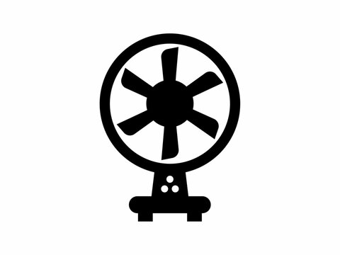 Black fan icon in a simple flat silhouette style.