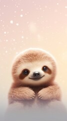 Naklejka premium Cute baby sloth animal wildlife mammal.