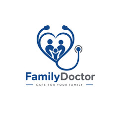 Fototapeta premium Family Doctor Logo Vector Simple Medical Design.