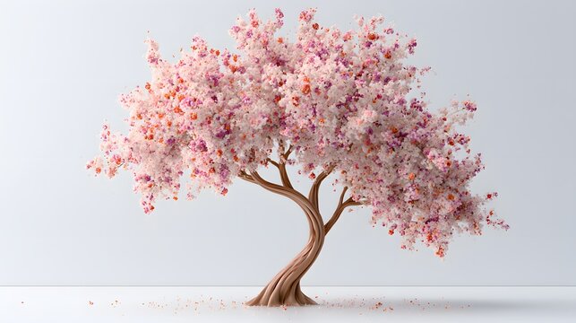 Cherry blossom tree bursts with pink flowers