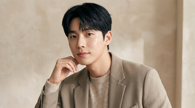 Premium Hero Campaign Portrait of Young Korean Man