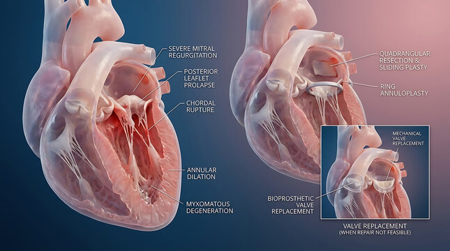 Transparent Mitral Valve Repair with Annuloplasty Ring and Chordal Reconstruction