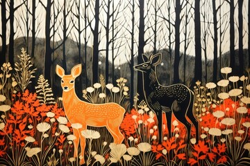 Naklejka premium Wildlife forest nature animal mammal.