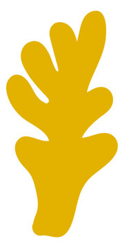 Abstract Organic Shape Collection 193 - Yellow Coral Leaf Shape Vector