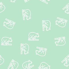 Naklejka premium koala animal line seamless pattern koala animal thin line illustration
