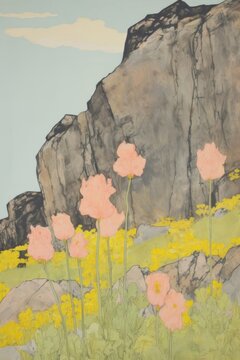 Tulip feild outdoors painting flower.