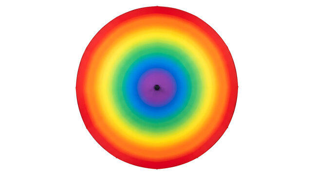 Colorful gradient spiral pattern with rainbow effect isolated on transparent background