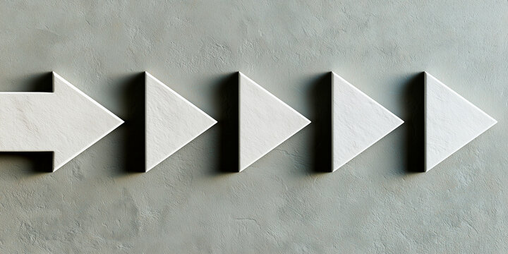 Dynamic textured arrows moving to the right across an abstract textured background