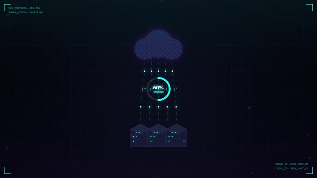 Digital Cloud Computing Data Transfer Progress HUD