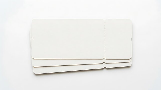 Blank Air plane tickets, flying aeroplane boarding pass mock up template on isolated white background