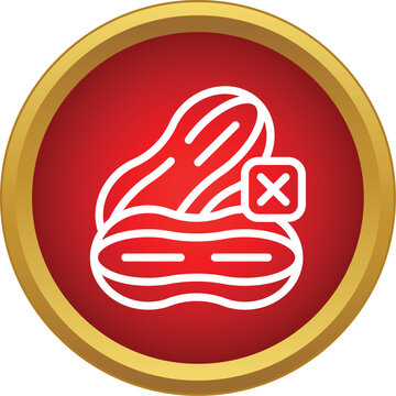 Peanuts icon having a cross indicating food allergy or restriction
