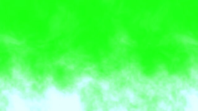 Soft white smoke or fog plumes against a bright green backdrop