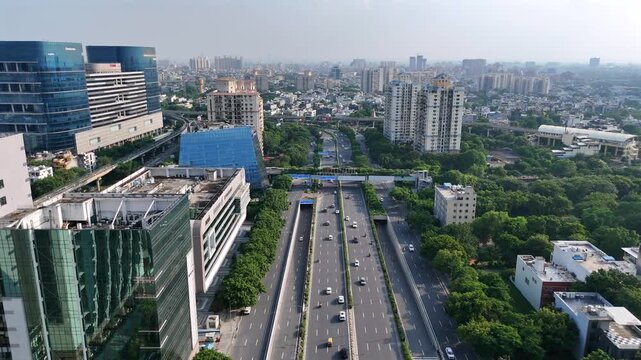 Aerial View of DLF Cyber City Gurugram