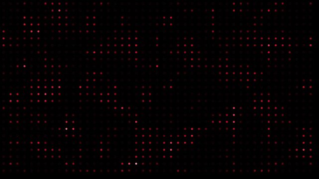 Abstract moving glowing red dots matrix grid background loop motion graphics