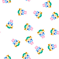 Fototapeta premium street games isometric seamless pattern. street games sign illustration