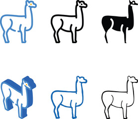 Naklejka premium lama wild animal color icon vector. lama wild animal sign. isolated symbol range illustration