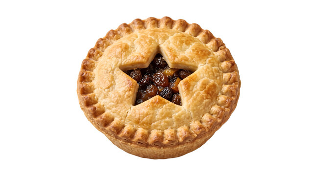 Delicious mince pie with a star shaped cutout golden crust festive baked good isolated on transparent background