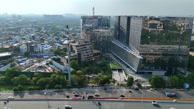 Aerial View of DLF Cyber City Gurugram